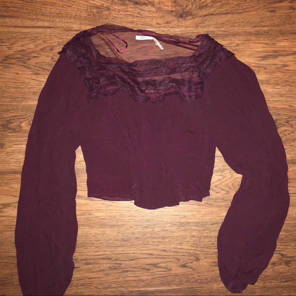 Urban Outfitters Kimchi Blue chiffon crop blouse